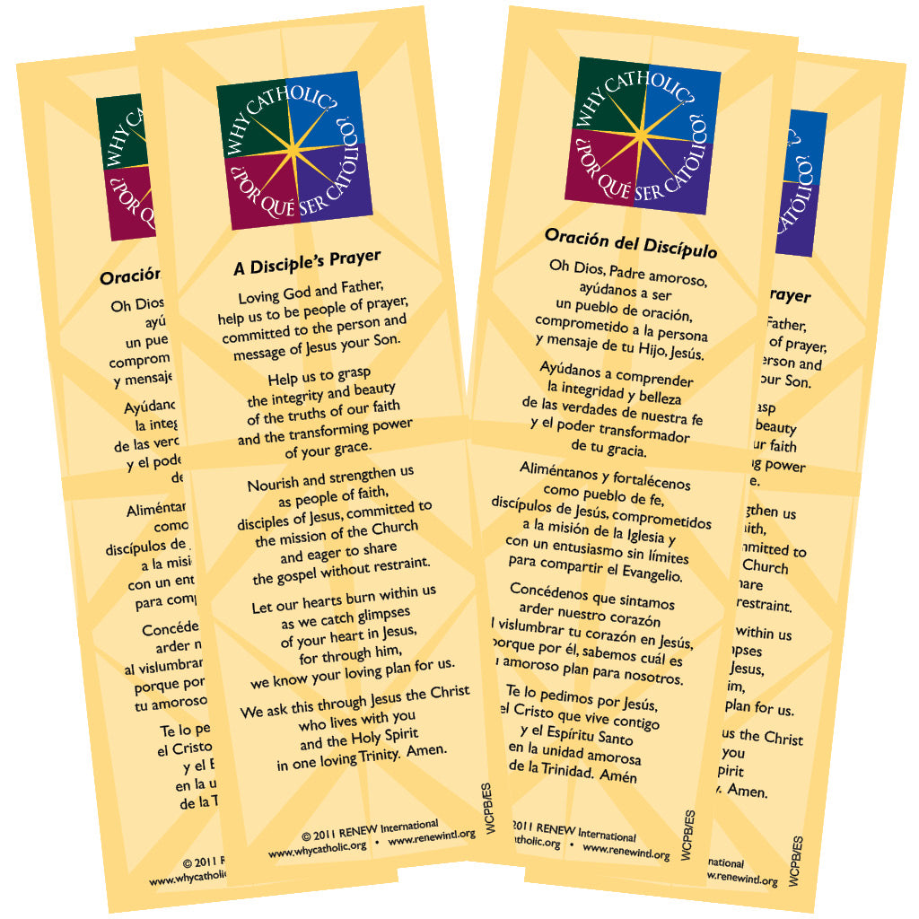 Disciple's Prayer Bookmarks: Bilingual English & Spanish (pack of 50)